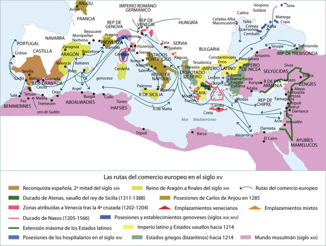 Mapa rutas de comercio